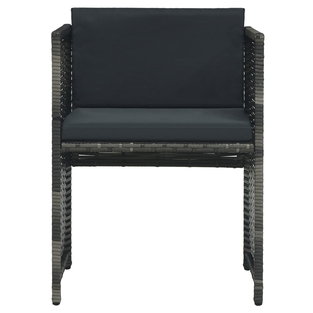 3-delige Bistroset met kussens poly rattan grijs is nu te koop bij PeponiXL, paradijselijk wonen!