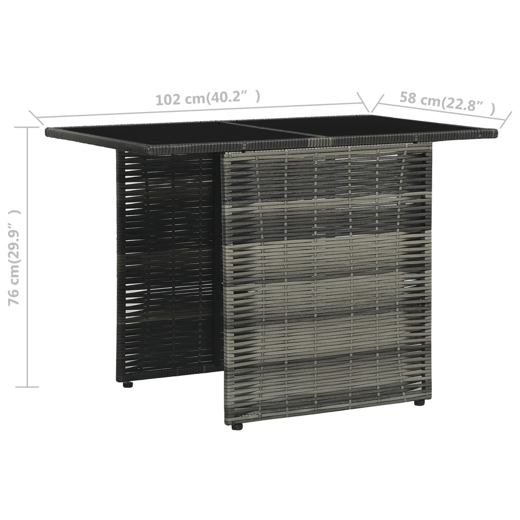 3-delige Bistroset met kussens poly rattan grijs is nu te koop bij PeponiXL, paradijselijk wonen!