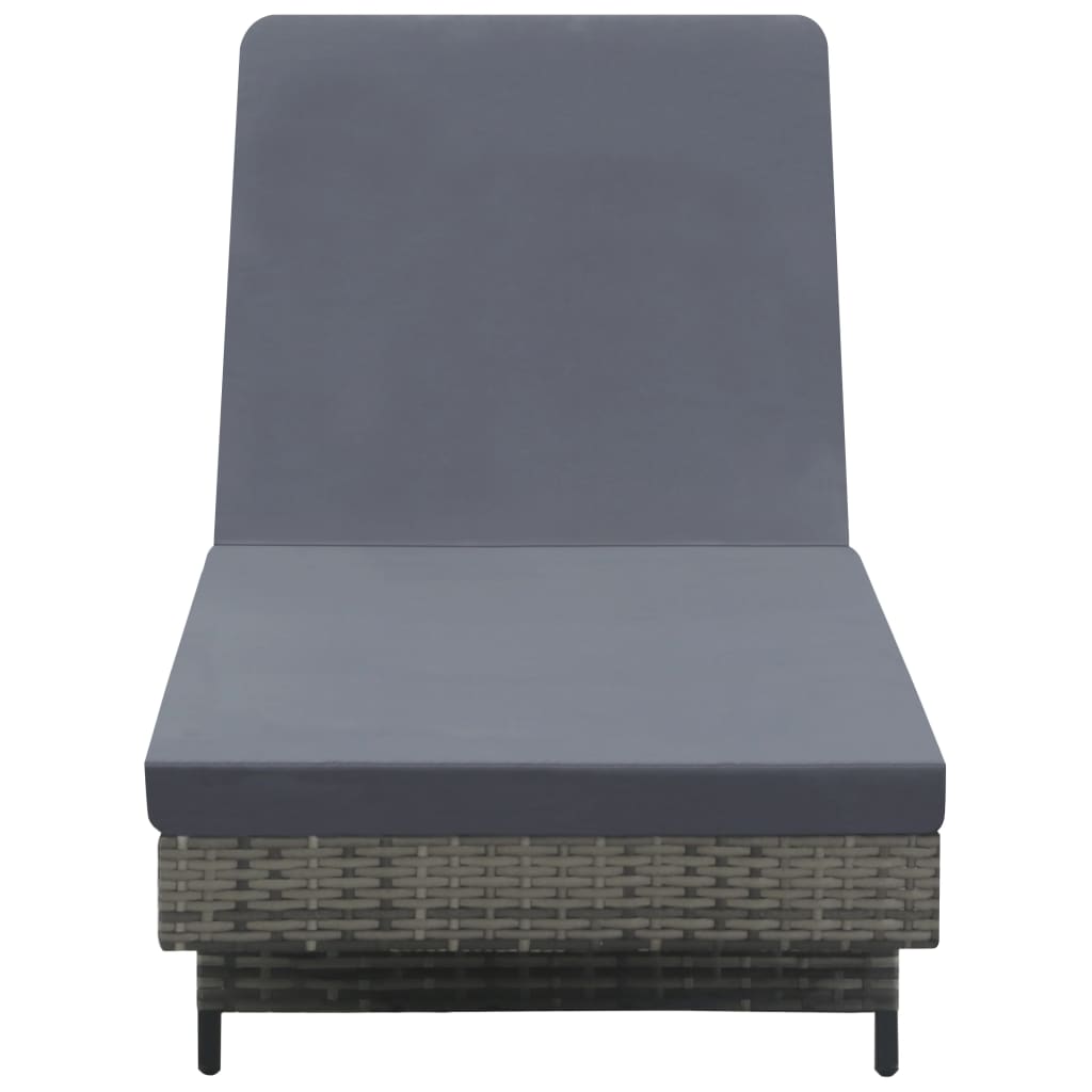 Ligbed met wielen en kussen poly rattan antraciet is nu te koop bij PeponiXL, paradijselijk wonen!