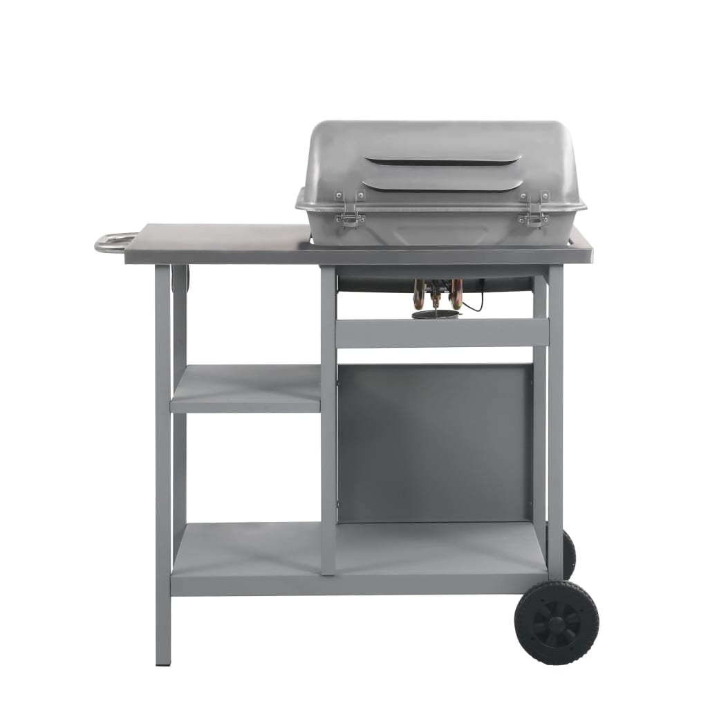 Gasbarbecue met 3-laags zijtafel zwart en zilverkleurig is nu te koop bij PeponiXL, paradijselijk wonen!
