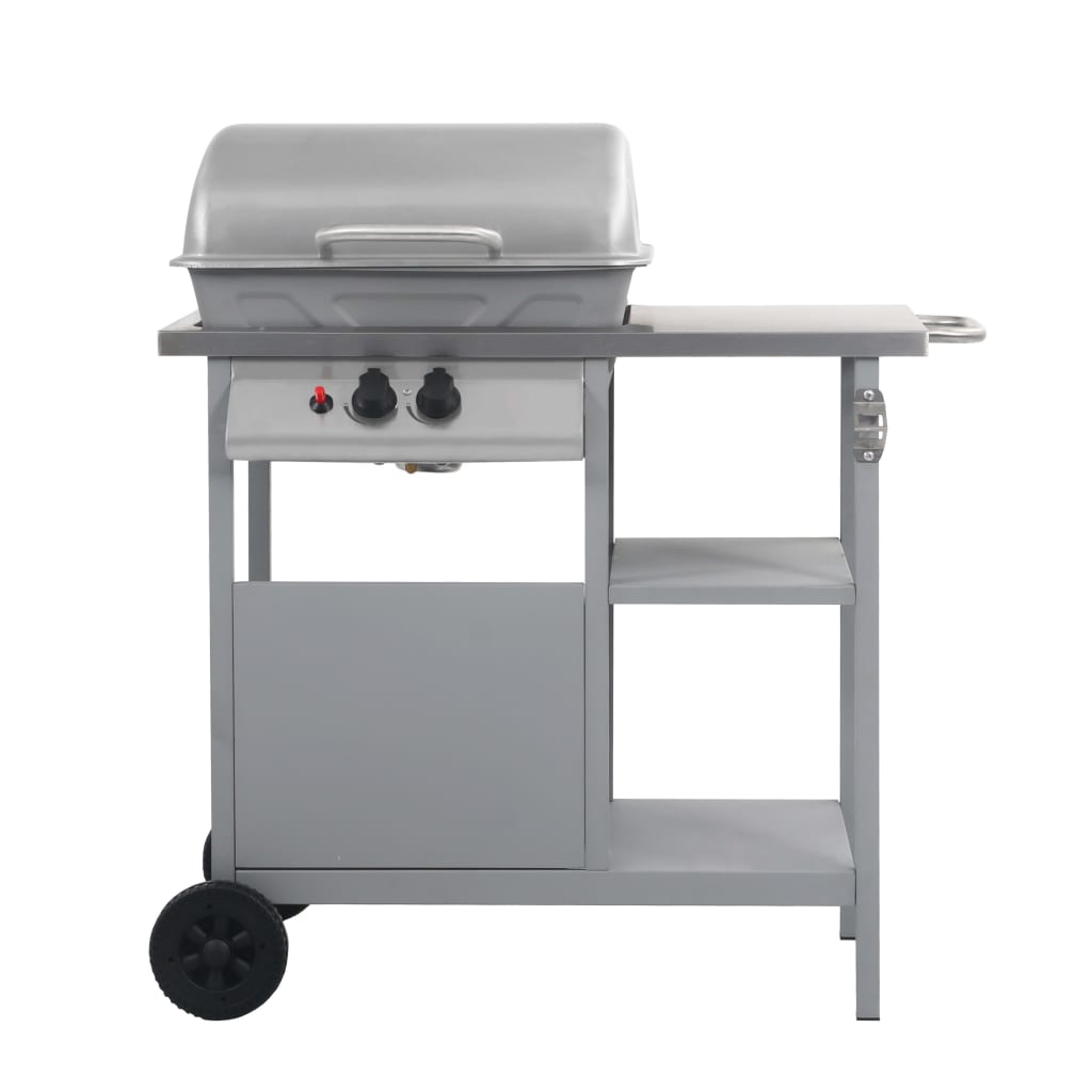 Gasbarbecue met 3-laags zijtafel zwart en zilverkleurig is nu te koop bij PeponiXL, paradijselijk wonen!