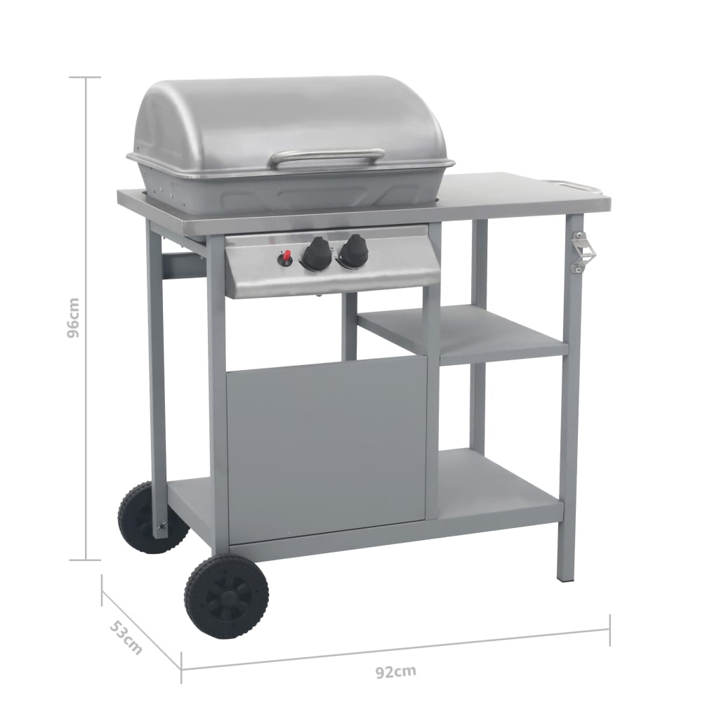 Gasbarbecue met 3-laags zijtafel zwart en zilverkleurig is nu te koop bij PeponiXL, paradijselijk wonen!