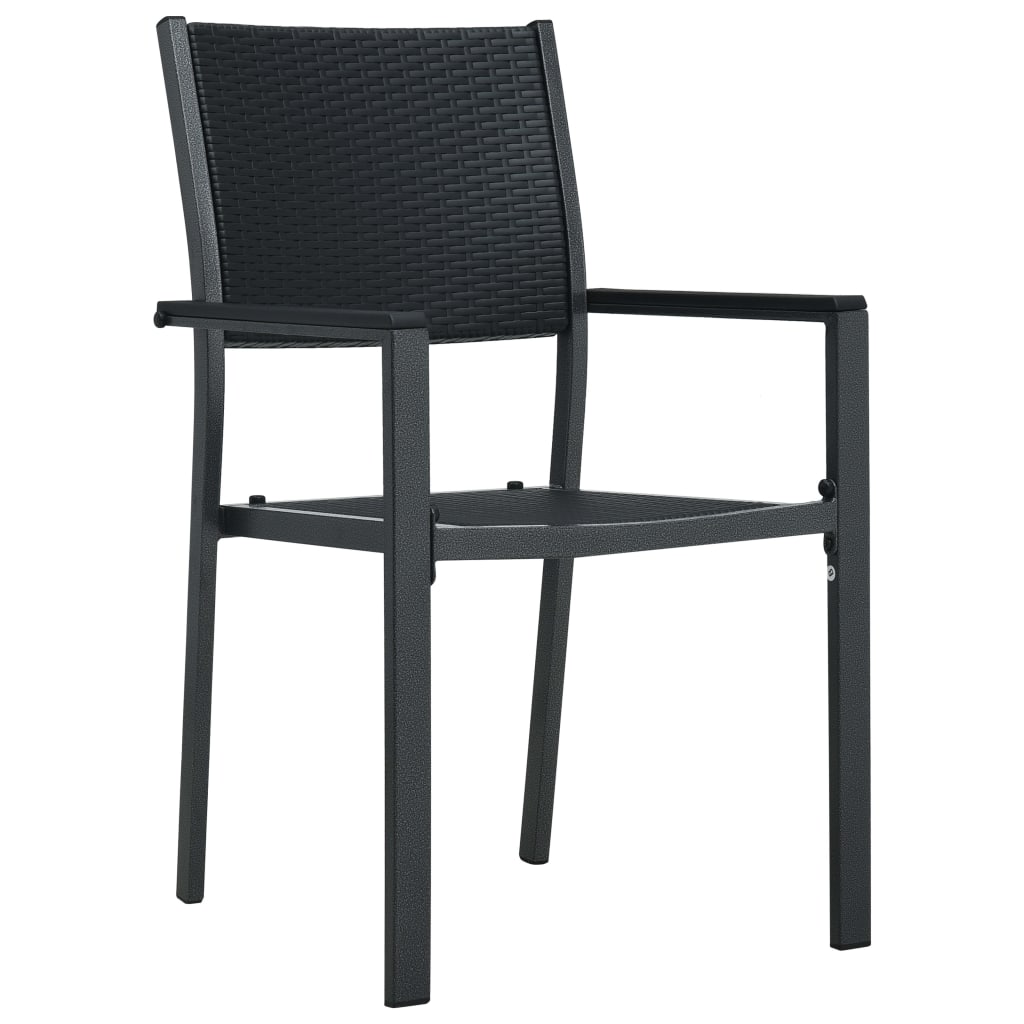 Tuinstoel 2 st rattan-look kunststof zwart is nu te koop bij PeponiXL, paradijselijk wonen!