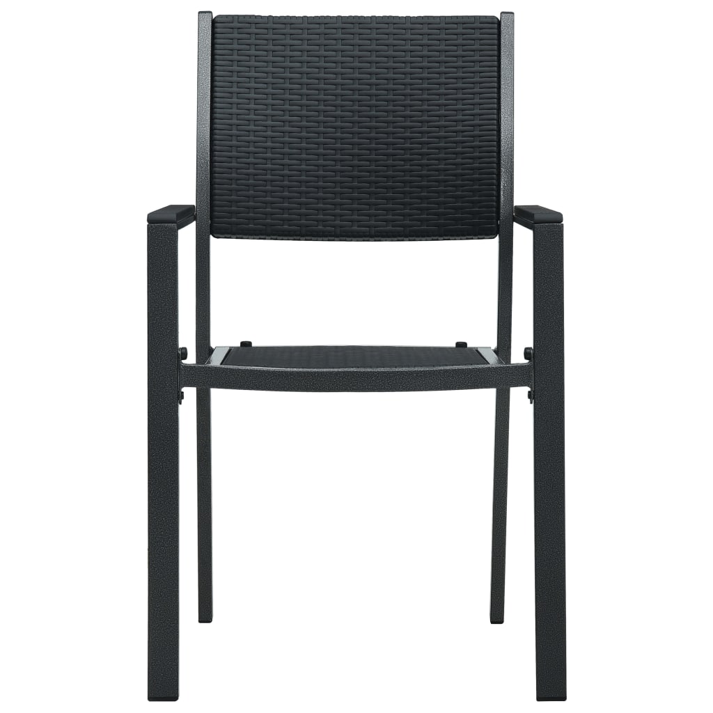 Tuinstoel 2 st rattan-look kunststof zwart is nu te koop bij PeponiXL, paradijselijk wonen!