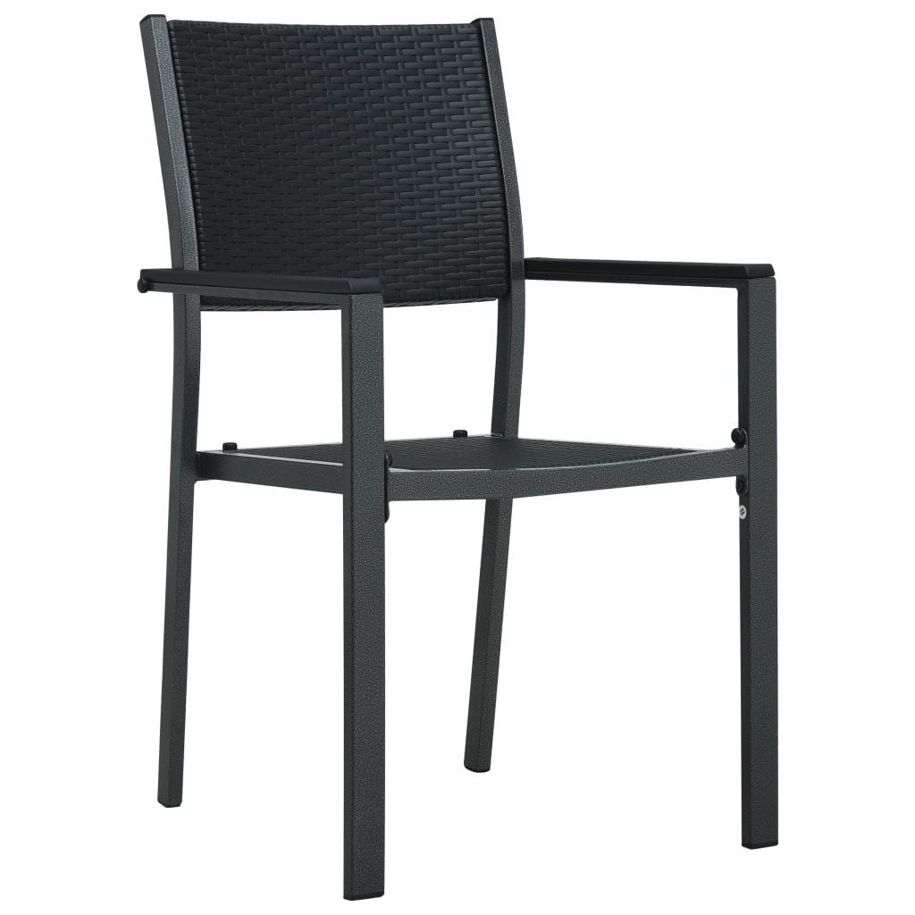Tuinstoel 4 st rattan-look kunststof zwart is nu te koop bij PeponiXL, paradijselijk wonen!