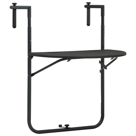 Balkontafel hangend 60x64x83,5 cm rattan-look kunststof bruin is nu te koop bij PeponiXL, paradijselijk wonen!