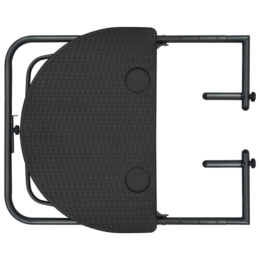 Balkontafel hangend 60x64x83,5 cm rattan-look kunststof bruin is nu te koop bij PeponiXL, paradijselijk wonen!