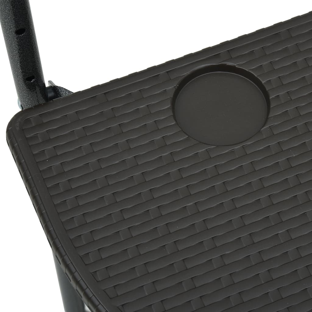 Balkontafel hangend 60x64x83,5 cm rattan-look kunststof bruin is nu te koop bij PeponiXL, paradijselijk wonen!