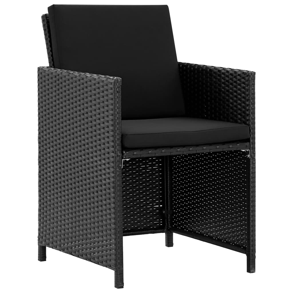 9-delige Tuinset met kussens poly rattan zwart is nu te koop bij PeponiXL, paradijselijk wonen!