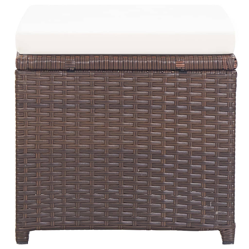 Tuinkrukken 2 st met kussens poly rattan bruin is nu te koop bij PeponiXL, paradijselijk wonen!