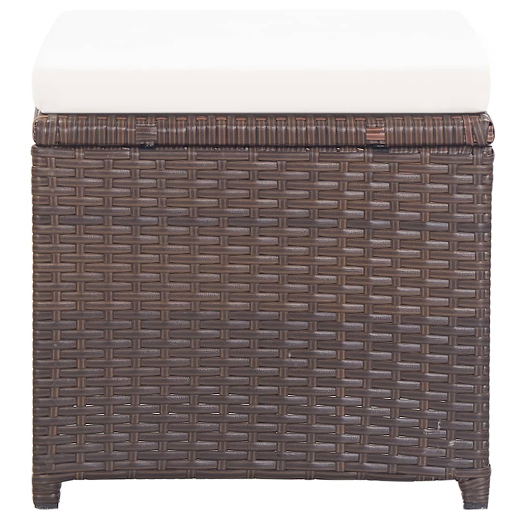 Tuinkrukken 2 st met kussens poly rattan bruin is nu te koop bij PeponiXL, paradijselijk wonen!