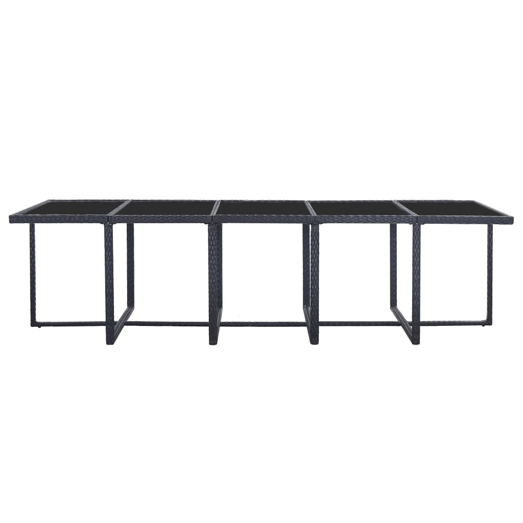 15-delige Tuinset met kussens poly rattan zwart is nu te koop bij PeponiXL, paradijselijk wonen!