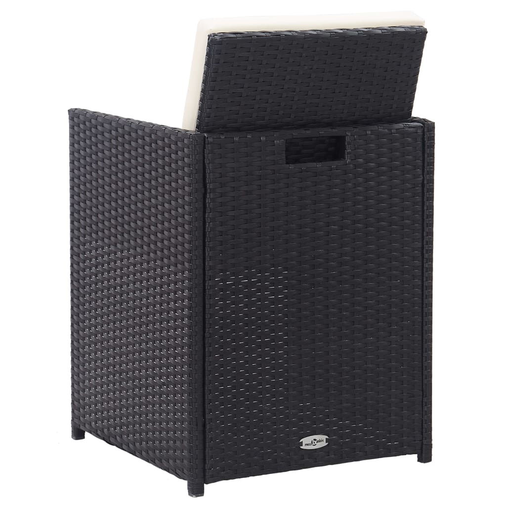 15-delige Tuinset met kussens poly rattan zwart is nu te koop bij PeponiXL, paradijselijk wonen!