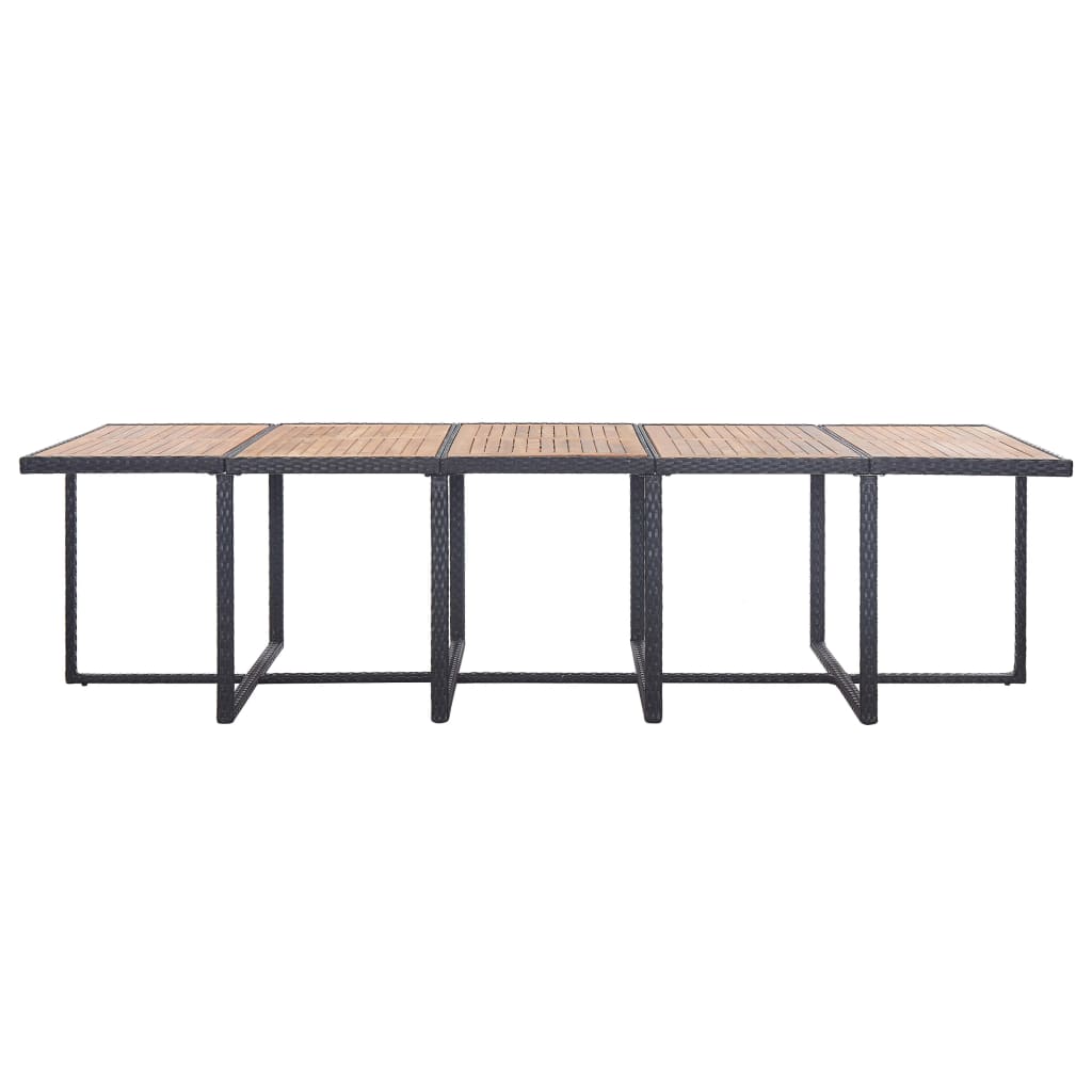 15-delige Tuinset met kussens poly rattan zwart is nu te koop bij PeponiXL, paradijselijk wonen!