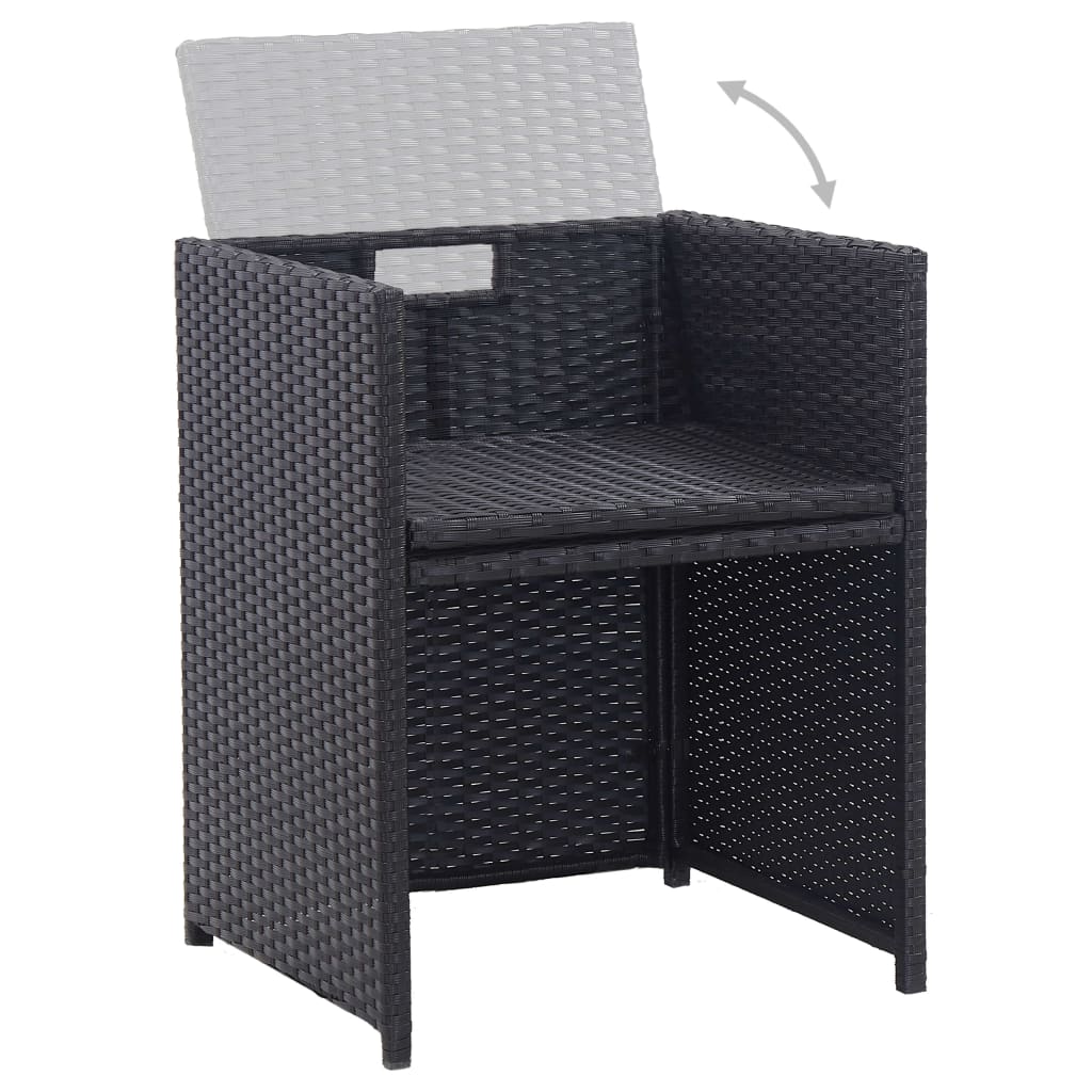 15-delige Tuinset met kussens poly rattan zwart is nu te koop bij PeponiXL, paradijselijk wonen!
