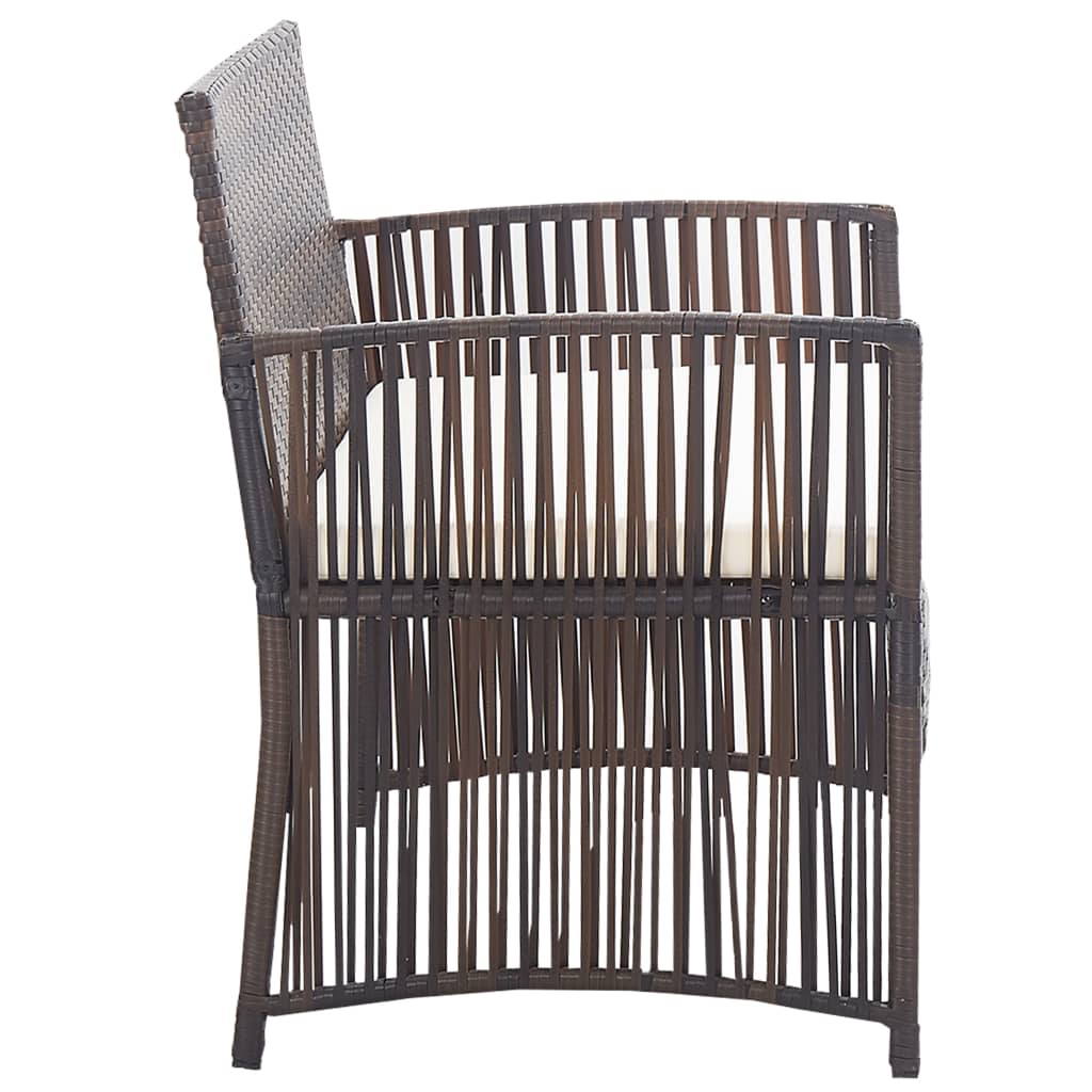 4-delige Loungeset met kussens poly rattan bruin is nu te koop bij PeponiXL, paradijselijk wonen!