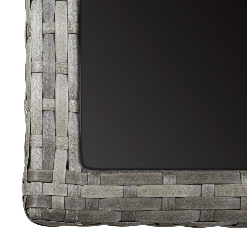 Tuintafel 110x53x72 cm glas en poly rattan antraciet is nu te koop bij PeponiXL, paradijselijk wonen!