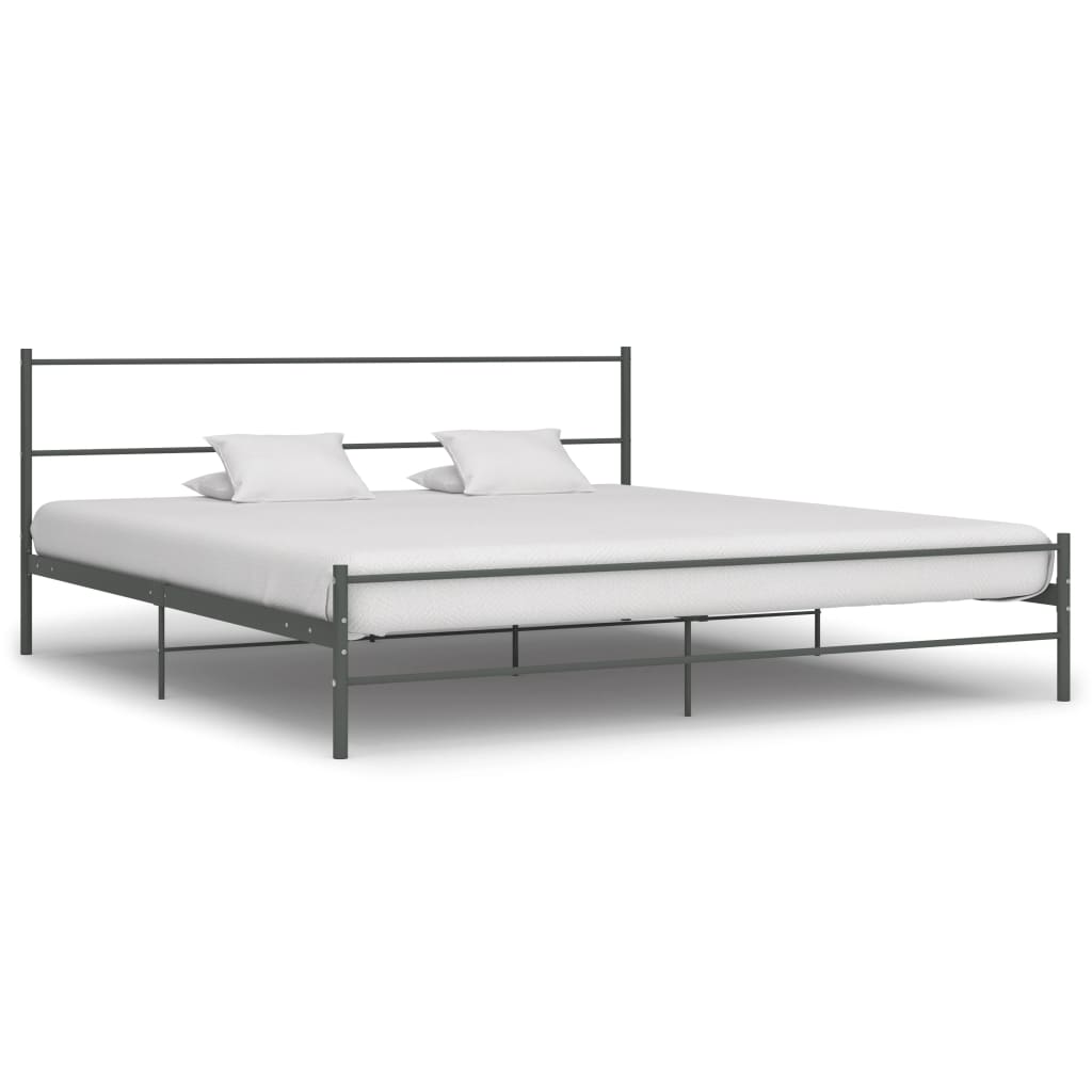 Bedframe metaal grijs 200x200 cm is nu te koop bij PeponiXL, paradijselijk wonen!