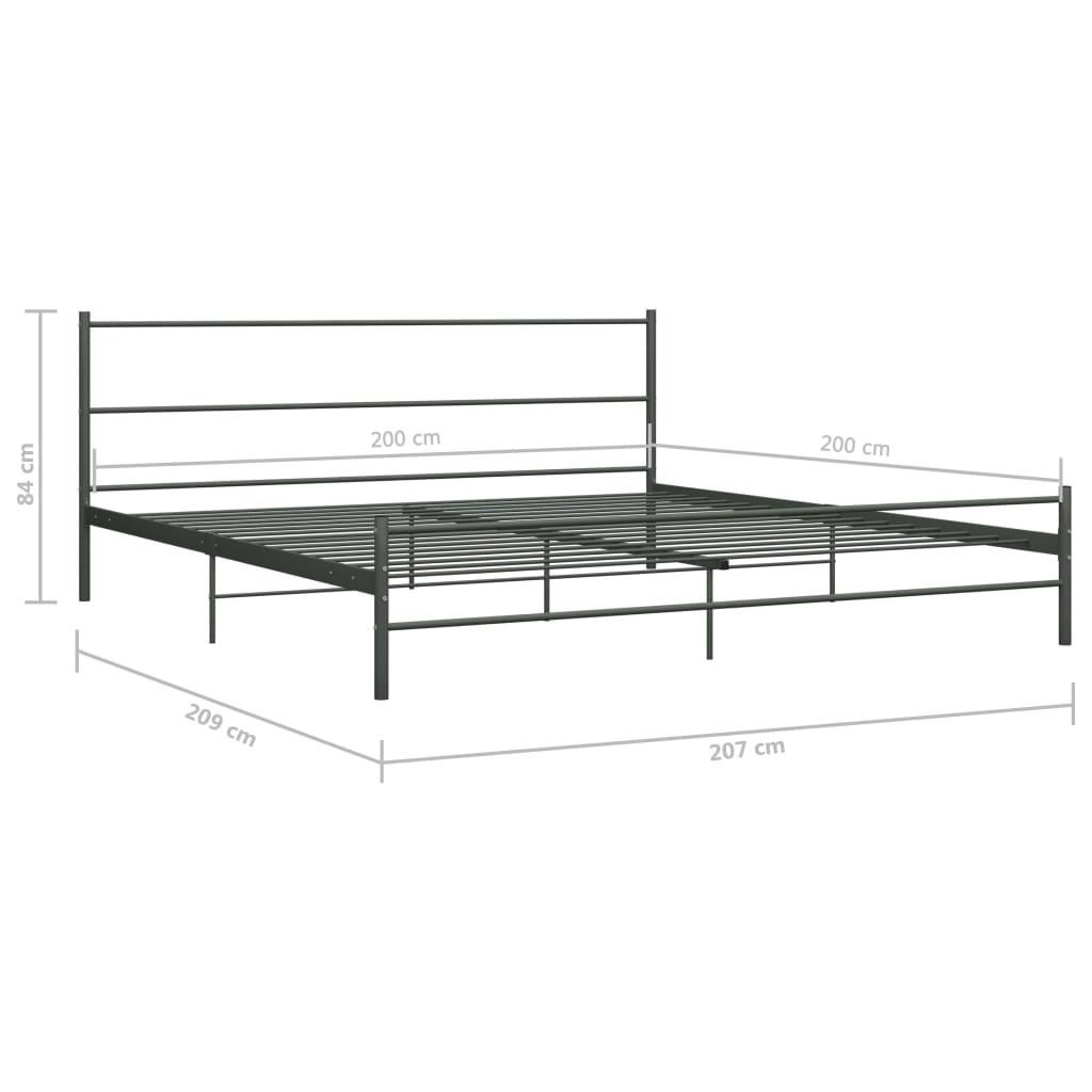 Bedframe metaal grijs 200x200 cm is nu te koop bij PeponiXL, paradijselijk wonen!