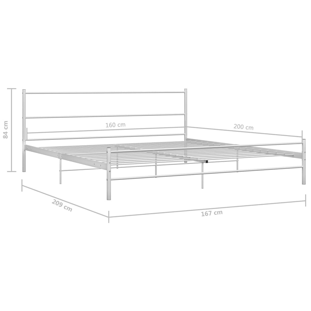 Bedframe metaal wit 160x200 cm is nu te koop bij PeponiXL, paradijselijk wonen!