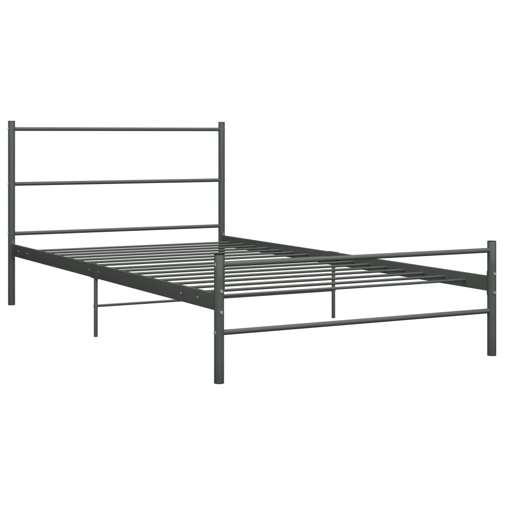 Bedframe metaal grijs 90x200 cm is nu te koop bij PeponiXL, paradijselijk wonen!
