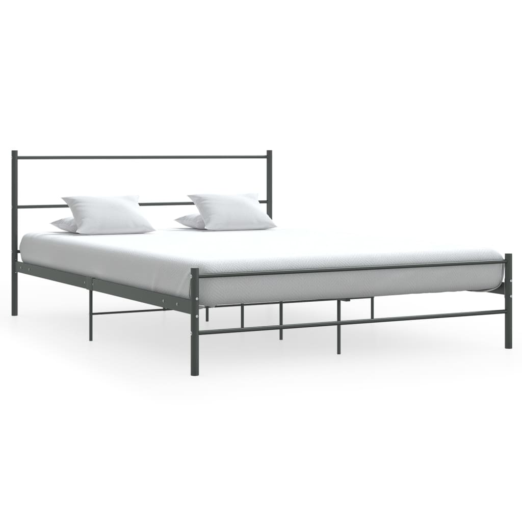 Bedframe zonder matras metaal grijs 140x200 cm is nu te koop bij PeponiXL, paradijselijk wonen!