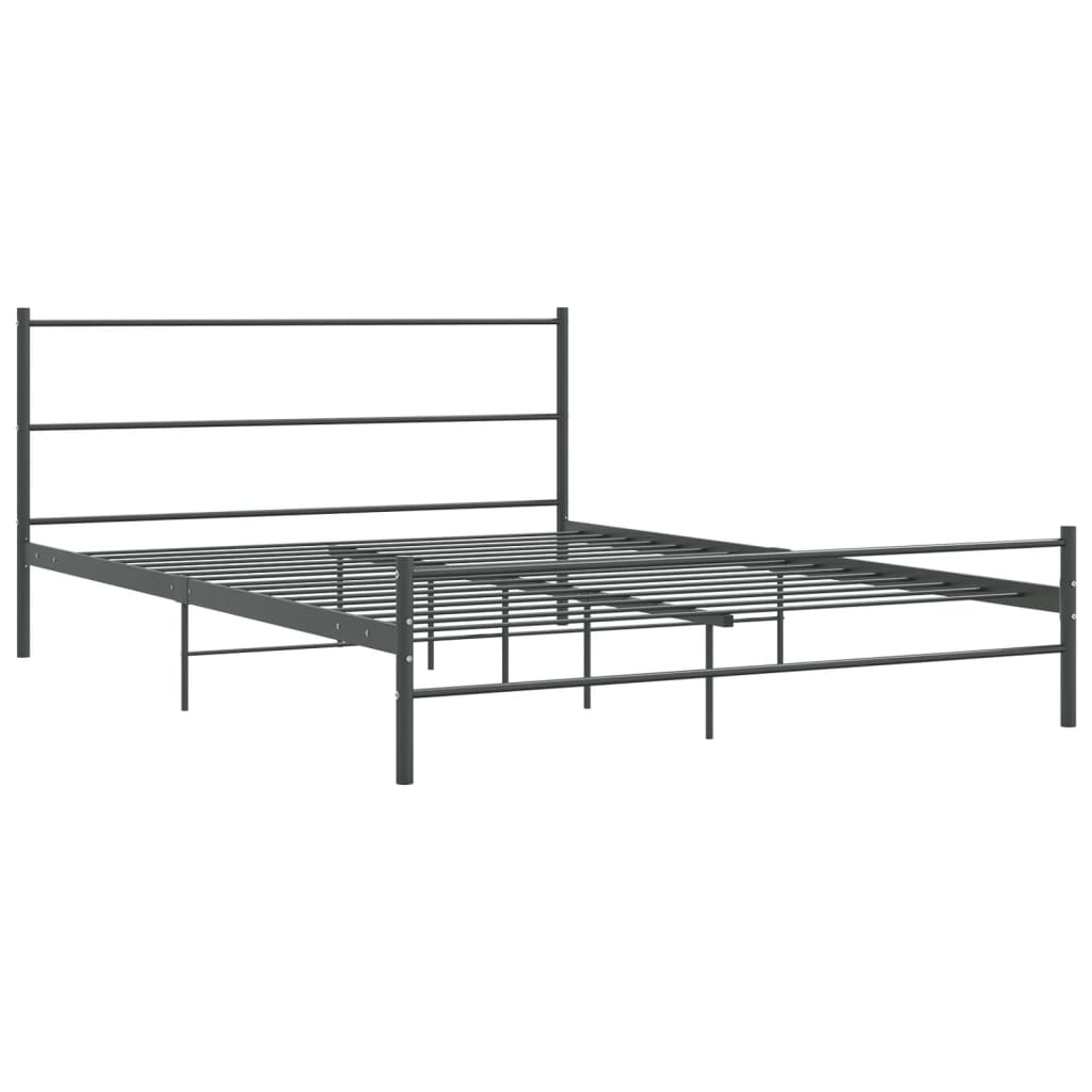 Bedframe zonder matras metaal grijs 140x200 cm is nu te koop bij PeponiXL, paradijselijk wonen!
