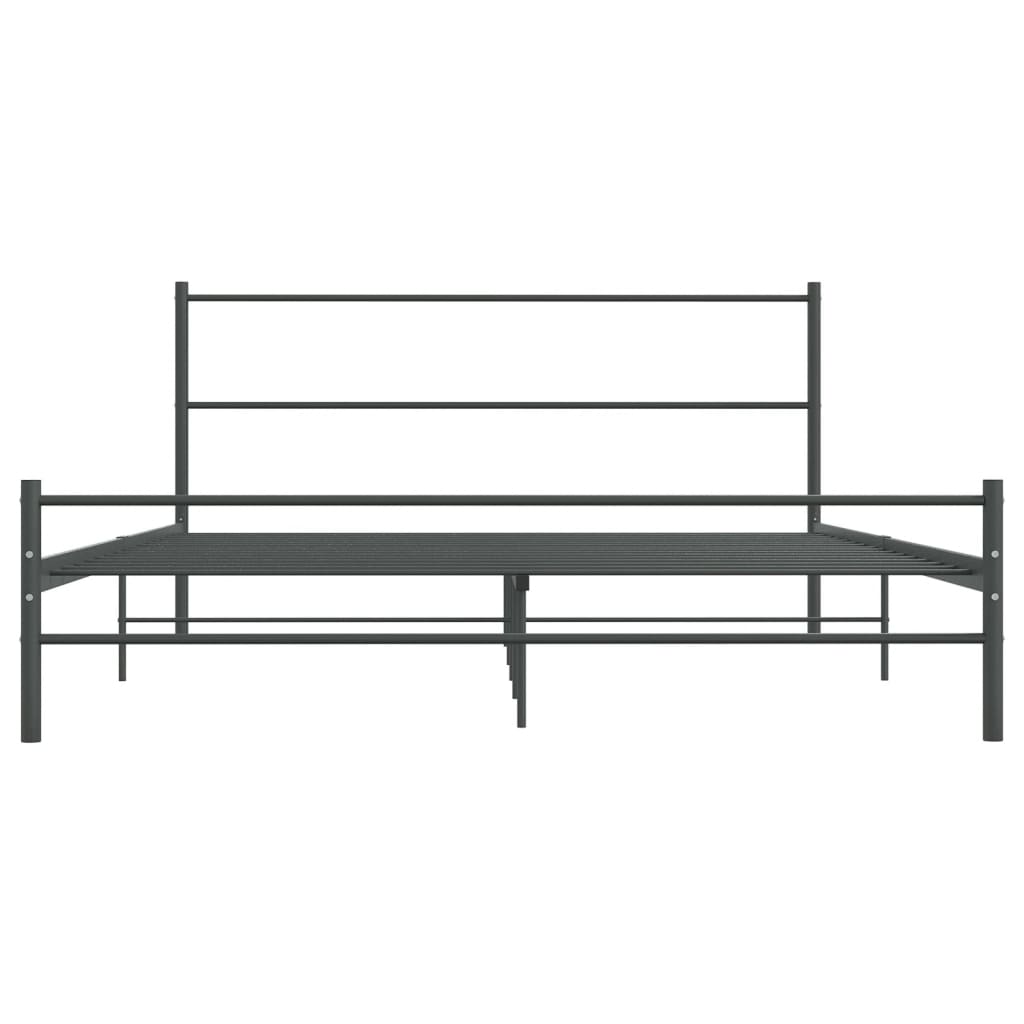 Bedframe zonder matras metaal grijs 140x200 cm is nu te koop bij PeponiXL, paradijselijk wonen!