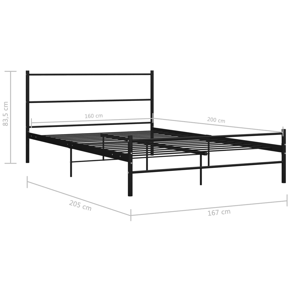 Bedframe metaal zwart 160x200 cm is nu te koop bij PeponiXL, paradijselijk wonen!