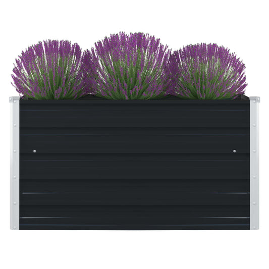 Plantenbak verhoogd 100x100x45cm gegalvaniseerd staal antraciet is nu te koop bij PeponiXL, paradijselijk wonen!