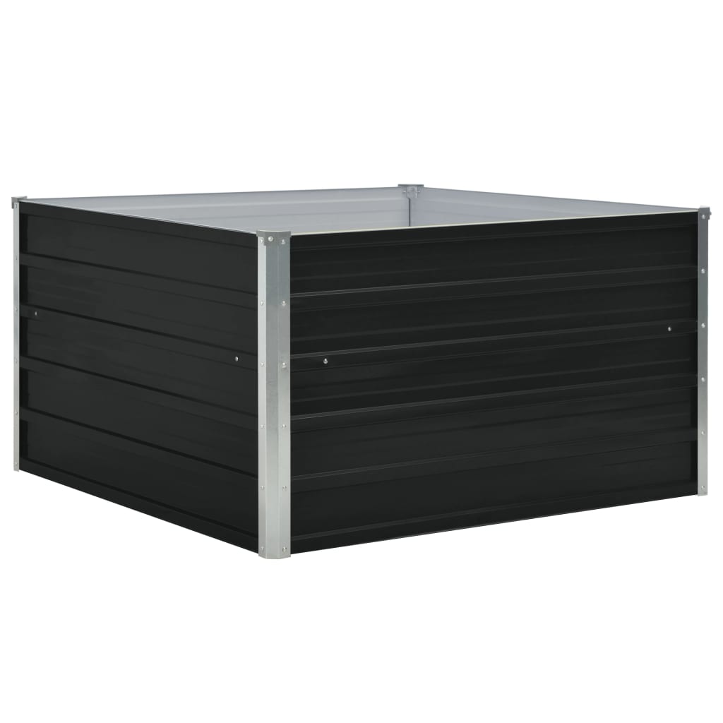 Plantenbak verhoogd 100x100x45cm gegalvaniseerd staal antraciet is nu te koop bij PeponiXL, paradijselijk wonen!