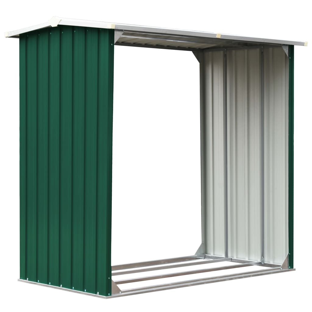Haardhoutschuur 172x91x154 cm gegalvaniseerd staal groen is nu te koop bij PeponiXL, paradijselijk wonen!