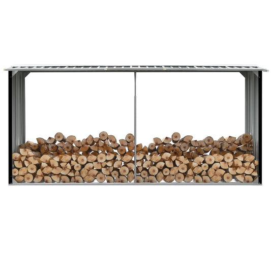 Haardhoutschuur 330x92x153 cm gegalvaniseerd staal antraciet is nu te koop bij PeponiXL, paradijselijk wonen!
