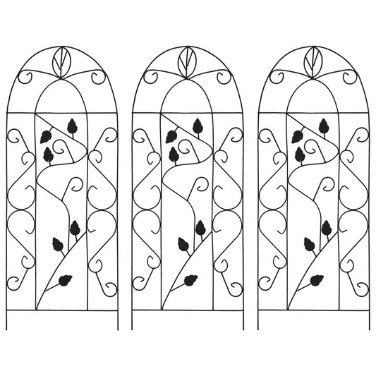 Plantenklimrekken 3 st 40x100 cm ijzer zwart is nu te koop bij PeponiXL, paradijselijk wonen!