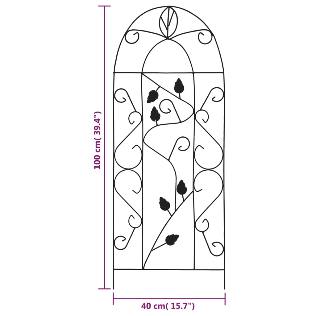 Plantenklimrekken 3 st 40x100 cm ijzer zwart is nu te koop bij PeponiXL, paradijselijk wonen!