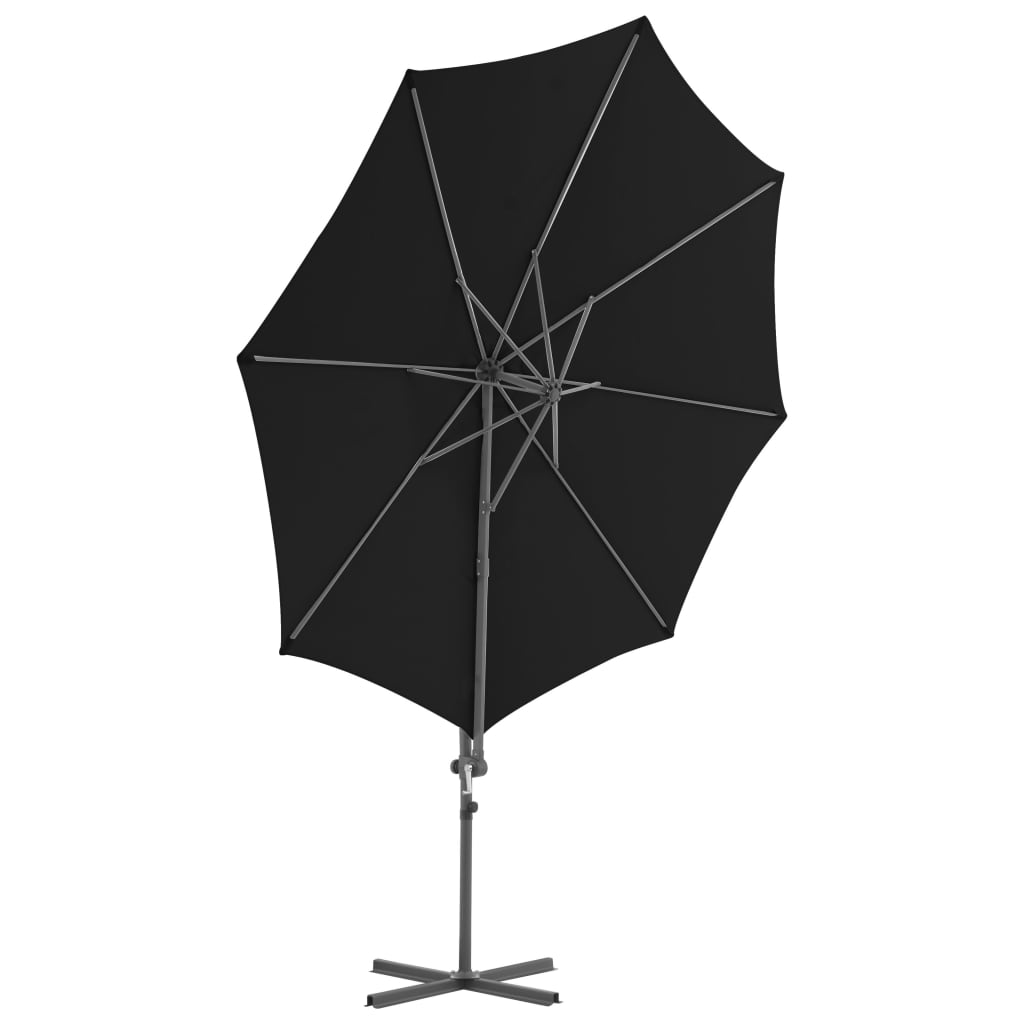 Zweefparasol met stalen paal 300 cm zwart is nu te koop bij PeponiXL, paradijselijk wonen!