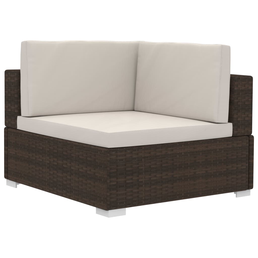 4-delige Loungeset met kussens poly rattan bruin is nu te koop bij PeponiXL, paradijselijk wonen!