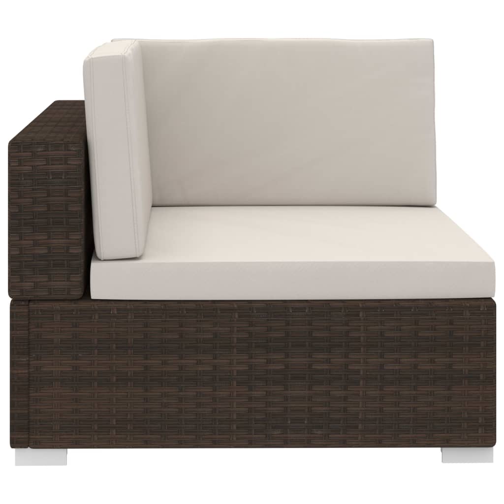 4-delige Loungeset met kussens poly rattan bruin is nu te koop bij PeponiXL, paradijselijk wonen!