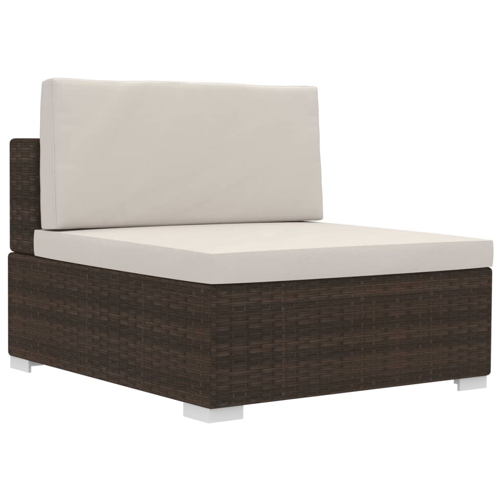 4-delige Loungeset met kussens poly rattan bruin is nu te koop bij PeponiXL, paradijselijk wonen!