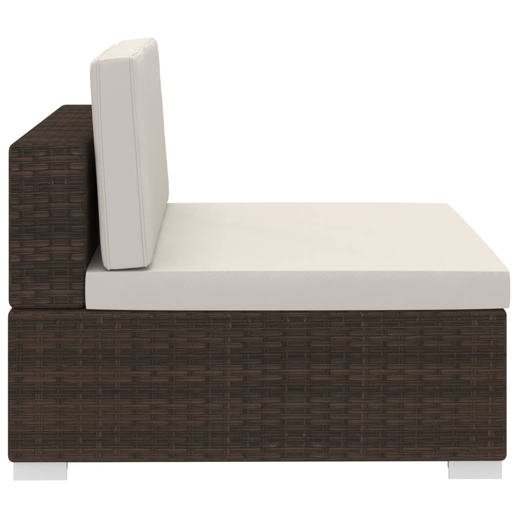 4-delige Loungeset met kussens poly rattan bruin is nu te koop bij PeponiXL, paradijselijk wonen!