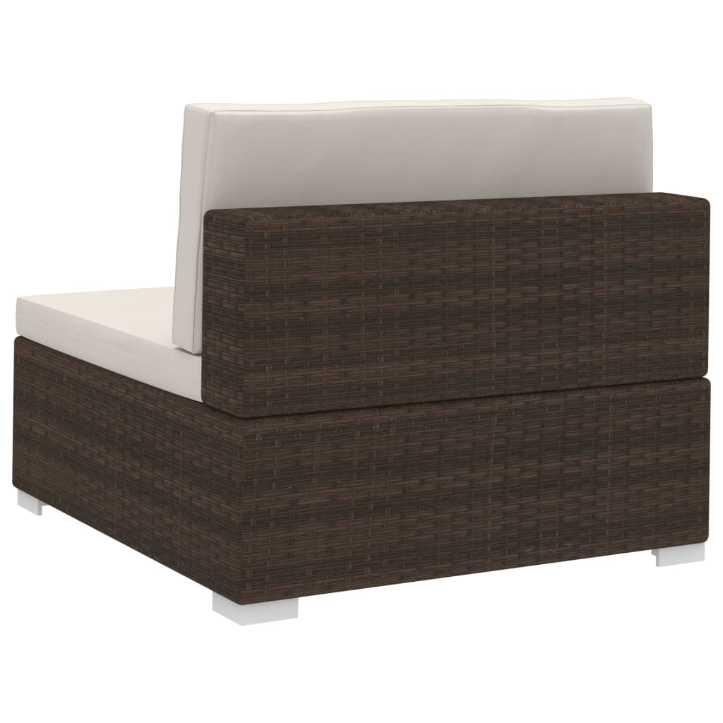 4-delige Loungeset met kussens poly rattan bruin is nu te koop bij PeponiXL, paradijselijk wonen!