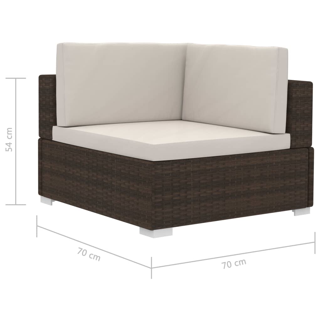 4-delige Loungeset met kussens poly rattan bruin is nu te koop bij PeponiXL, paradijselijk wonen!