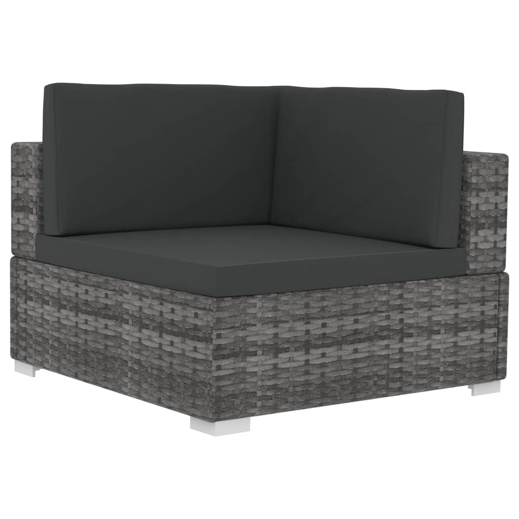 4-delige Loungeset met kussens poly rattan grijs is nu te koop bij PeponiXL, paradijselijk wonen!