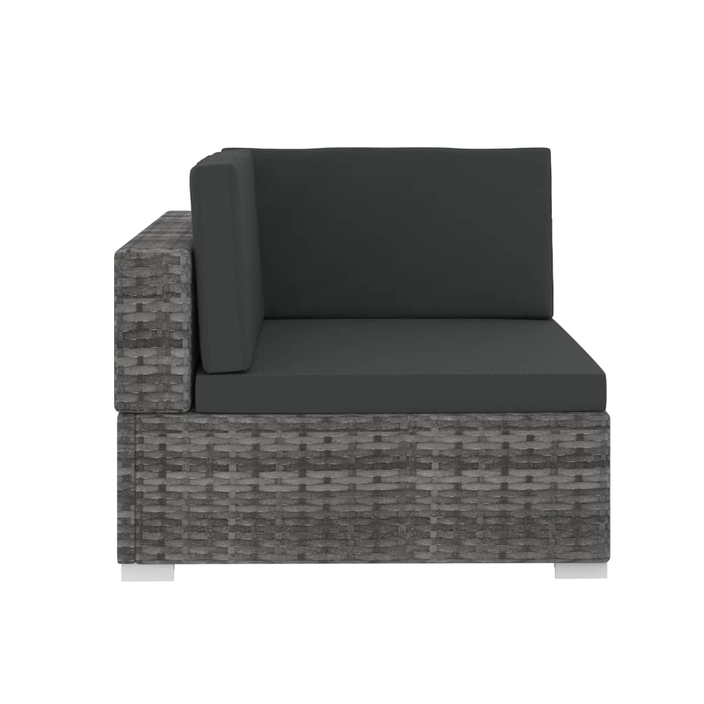 4-delige Loungeset met kussens poly rattan grijs is nu te koop bij PeponiXL, paradijselijk wonen!