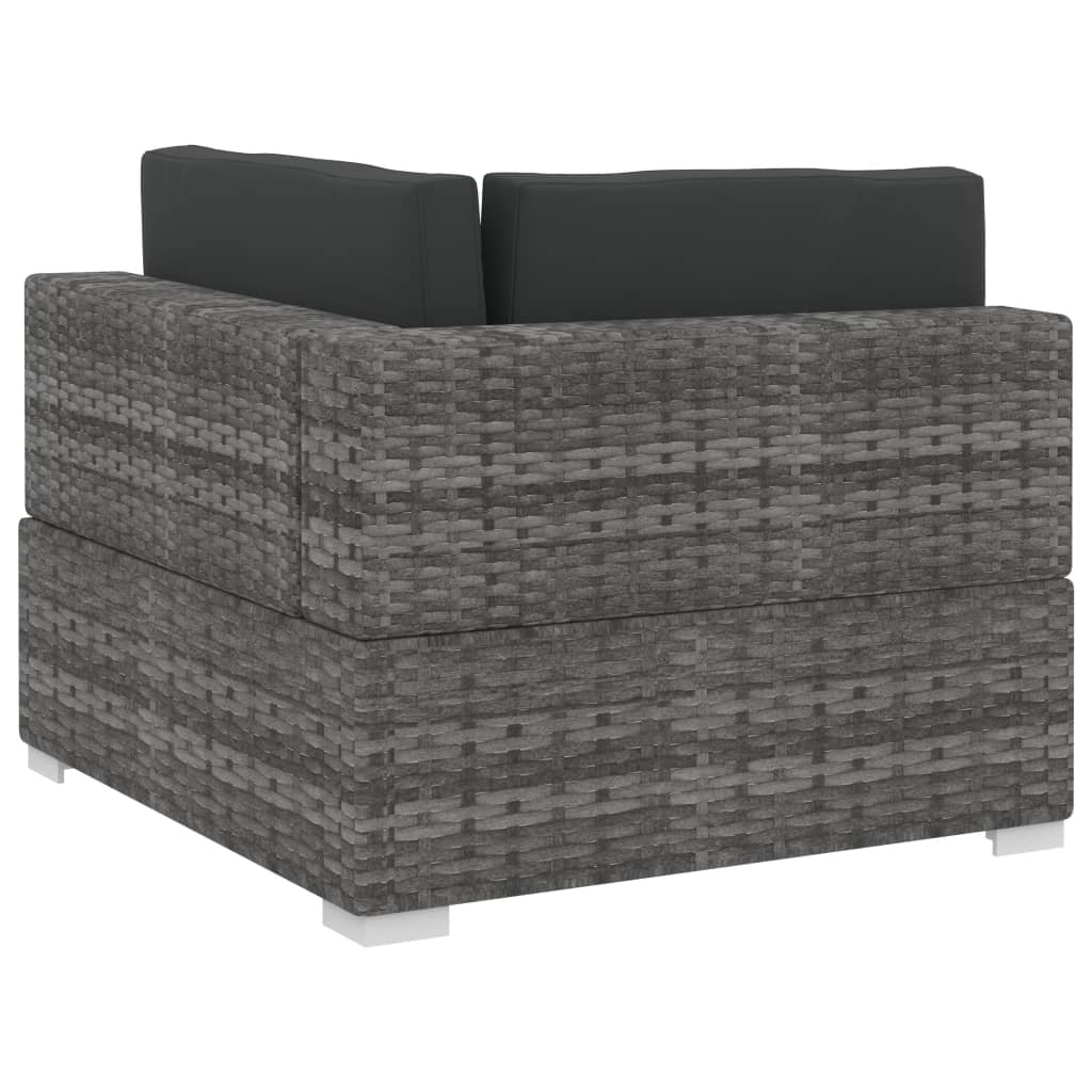 4-delige Loungeset met kussens poly rattan grijs is nu te koop bij PeponiXL, paradijselijk wonen!