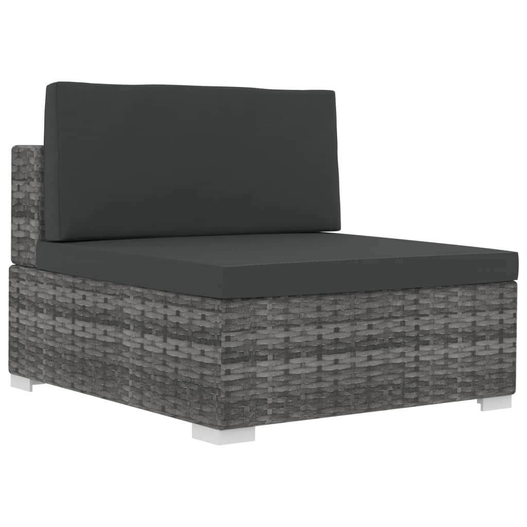 4-delige Loungeset met kussens poly rattan grijs is nu te koop bij PeponiXL, paradijselijk wonen!