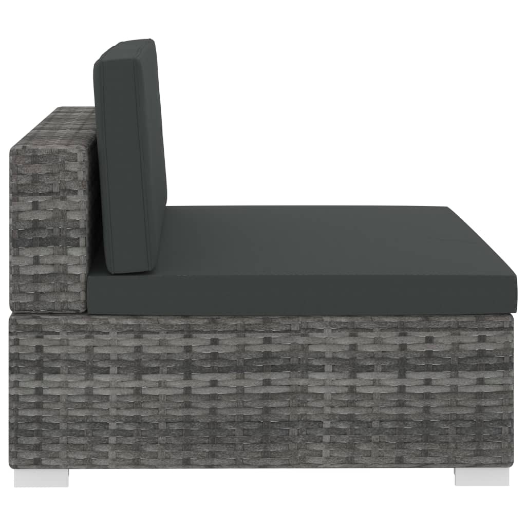 4-delige Loungeset met kussens poly rattan grijs is nu te koop bij PeponiXL, paradijselijk wonen!