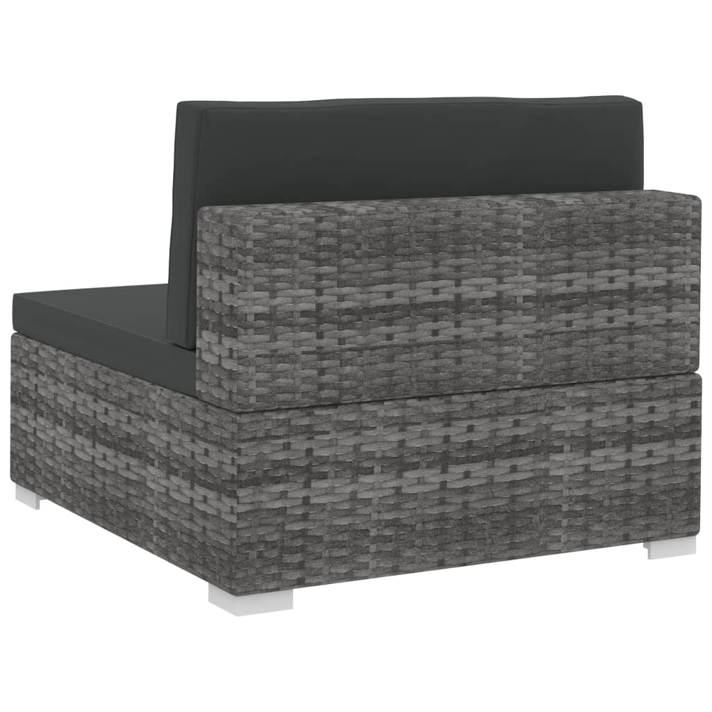 4-delige Loungeset met kussens poly rattan grijs is nu te koop bij PeponiXL, paradijselijk wonen!