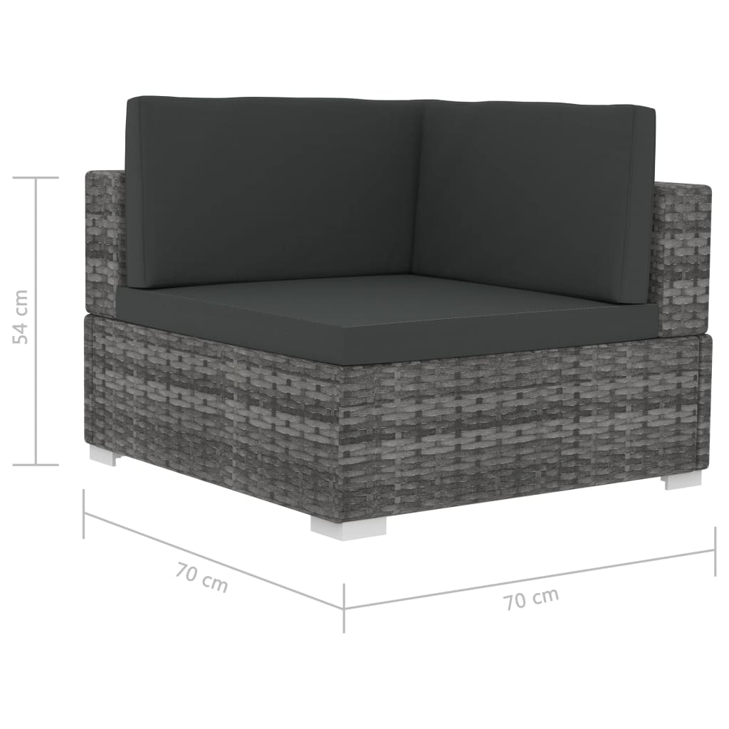 4-delige Loungeset met kussens poly rattan grijs is nu te koop bij PeponiXL, paradijselijk wonen!