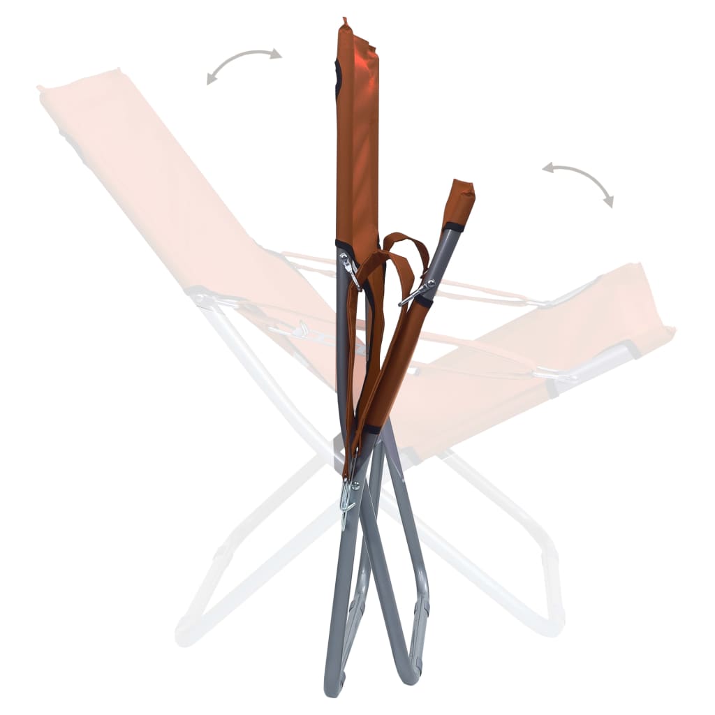 Strandstoelen 2 st inklapbaar stof bruin is nu te koop bij PeponiXL, paradijselijk wonen!